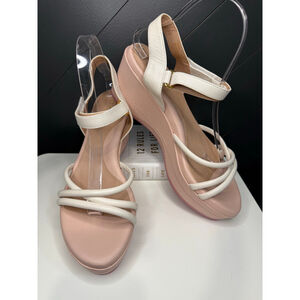 Cole Haan Cloudfeel Ambition Addison Sandals White Pink Platform Strappy Size 10